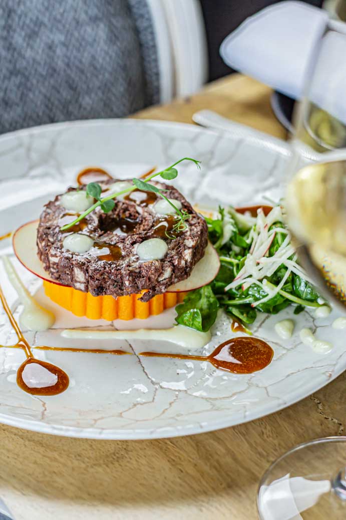 Entrée-Boudin-Restaurant-Vivres-Rochefort-Grégory-Coutanceau-cuisine